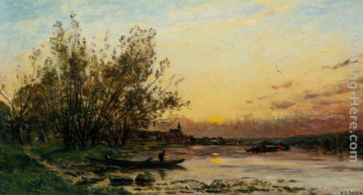 Twilight painting - Hippolyte Camille Delpy Twilight art painting